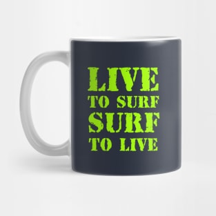 Live to surf, surf to live Mug